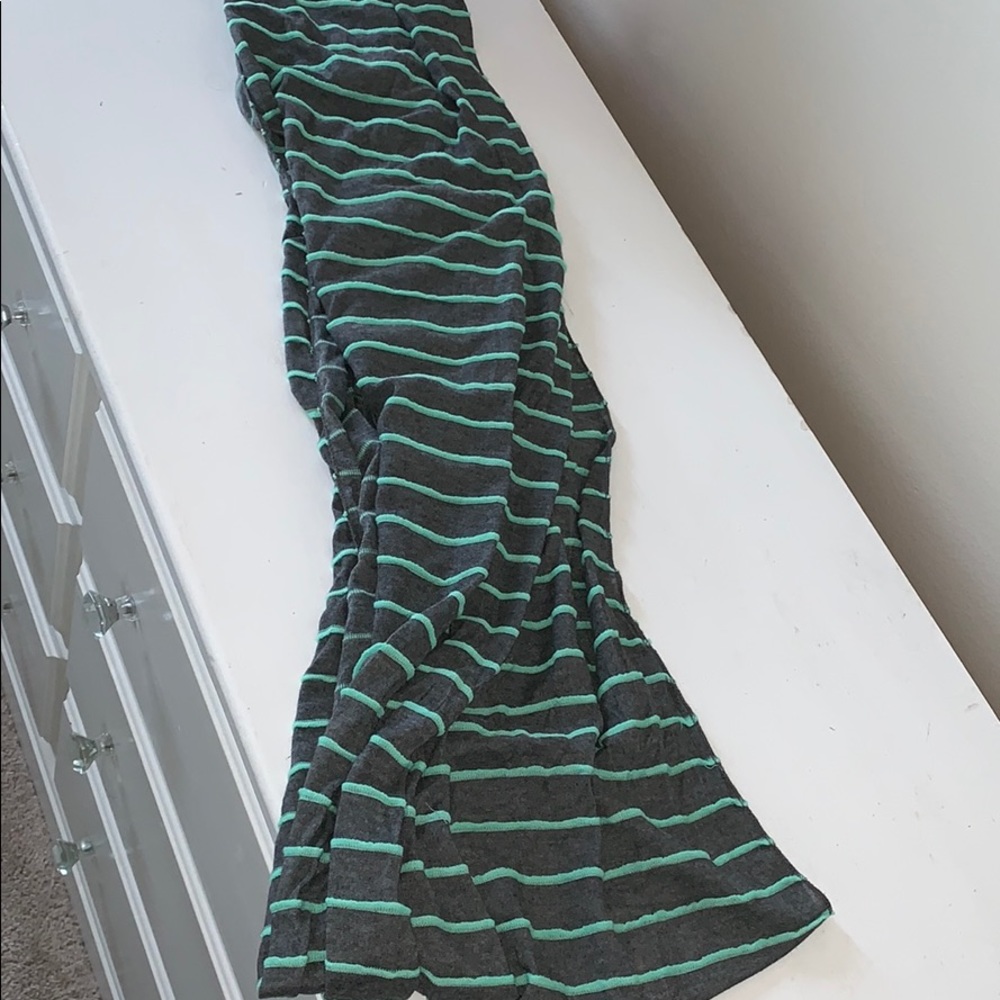 gray and green/mint infinity scarf
